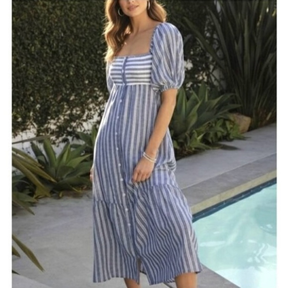 NWT Love, Tomas by Emerson Fry smocked top midi dress